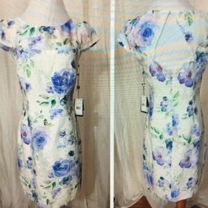 Floral Blue and Purple Women's Dress